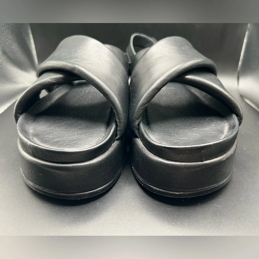 Silent D Pier Black Leather Platform Sandals 8.5/39 Anthropologie